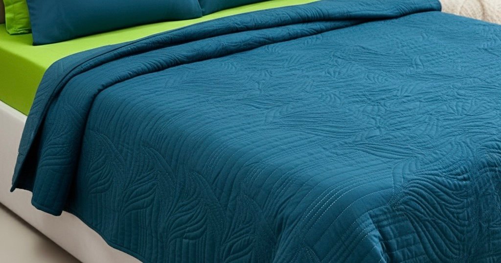 Teal Quilted Bedspread set | 90” x 95” - Image 4