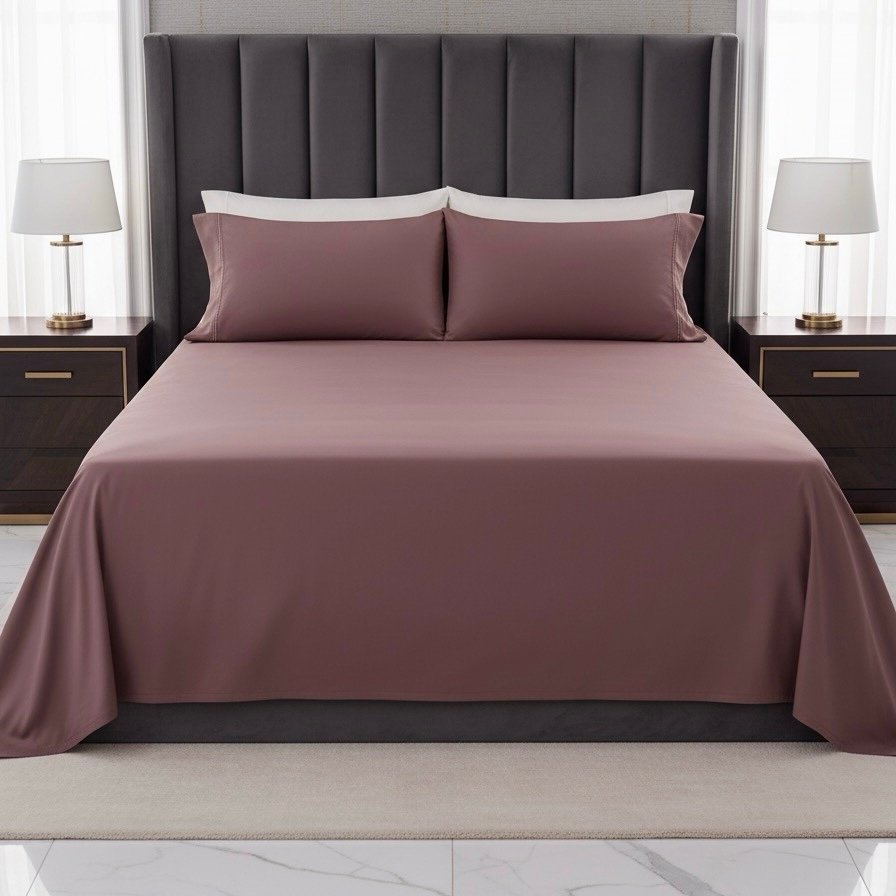 Rose Brown fitted | 800 TC | 4 pillow covers - Image 5
