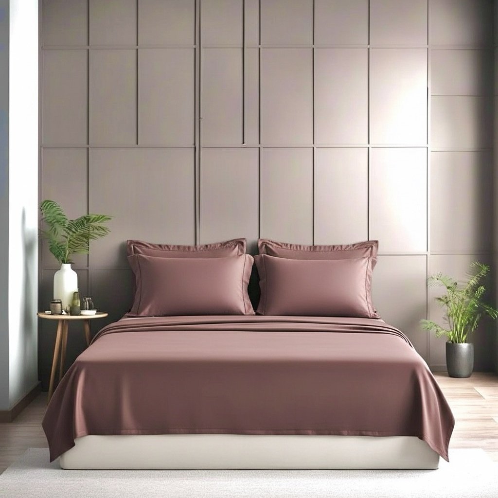 Rose Brown fitted | 800 TC | 4 pillow covers - Image 2