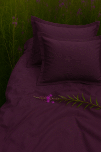 Plum Solid 100% Cotton Bedding Set | 400TC with 2 Pillow Covers