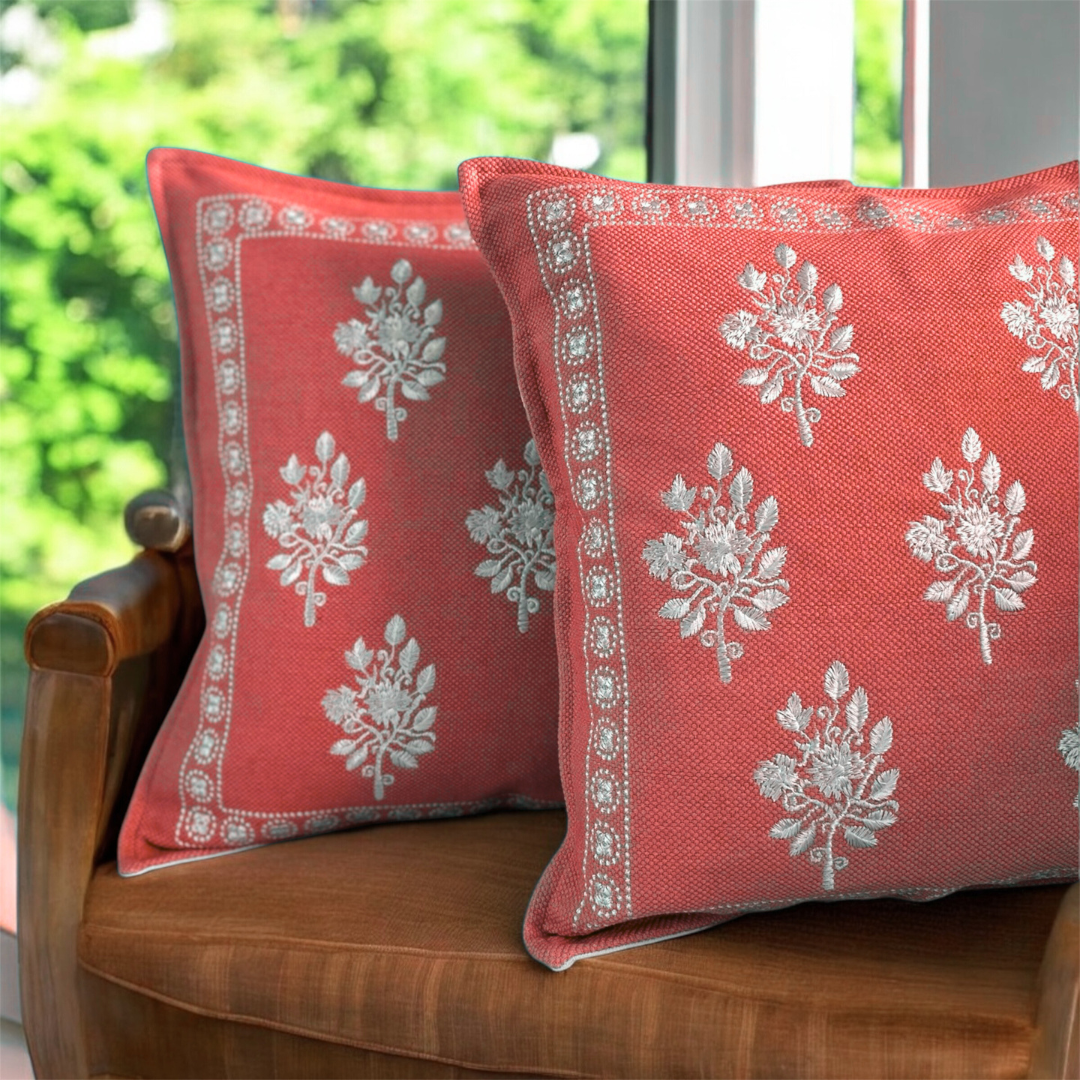 Peach Textured Cushion Cover | 16” x 16” - Image 4