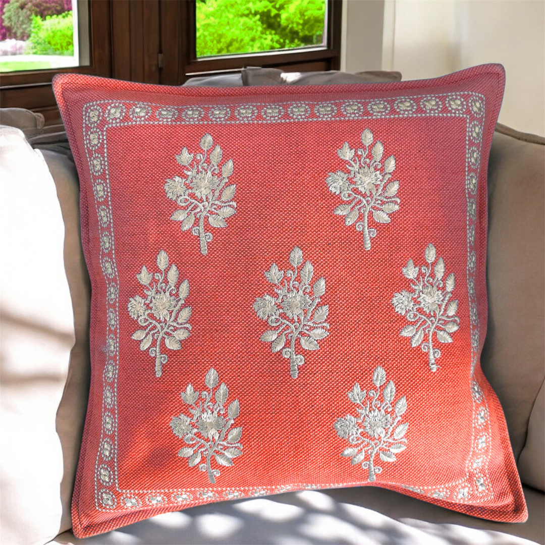 Peach Textured Cushion Cover | 16” x 16” - Image 3