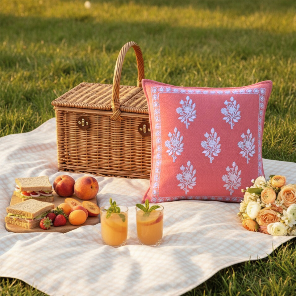 Peach Textured Cushion Cover | 16” x 16” - Image 2