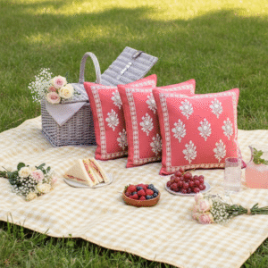 Peach Textured Cushion Cover | 16” x 16”