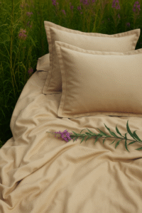 Beige Solid 100% Cotton Bedding Set | King Size 108x108 | 400TC with 2 Pillow Covers