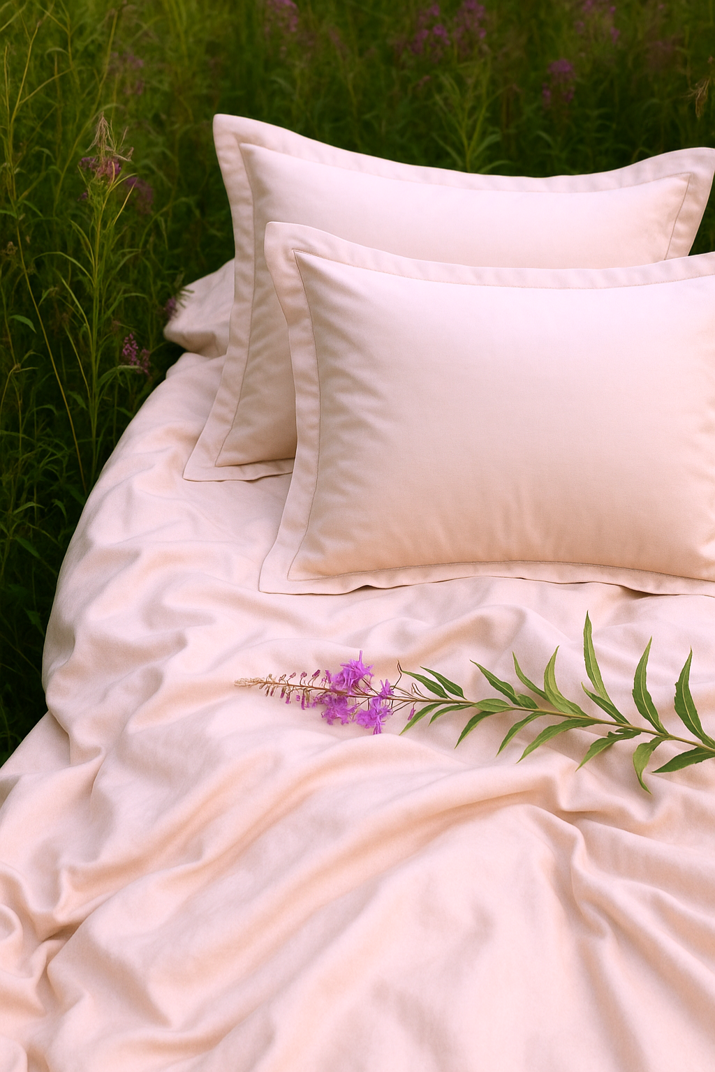 Very Light Pink Solid 100% Cotton Bedding Set | King Size 108x108 | 400TC with 2 Pillow Covers