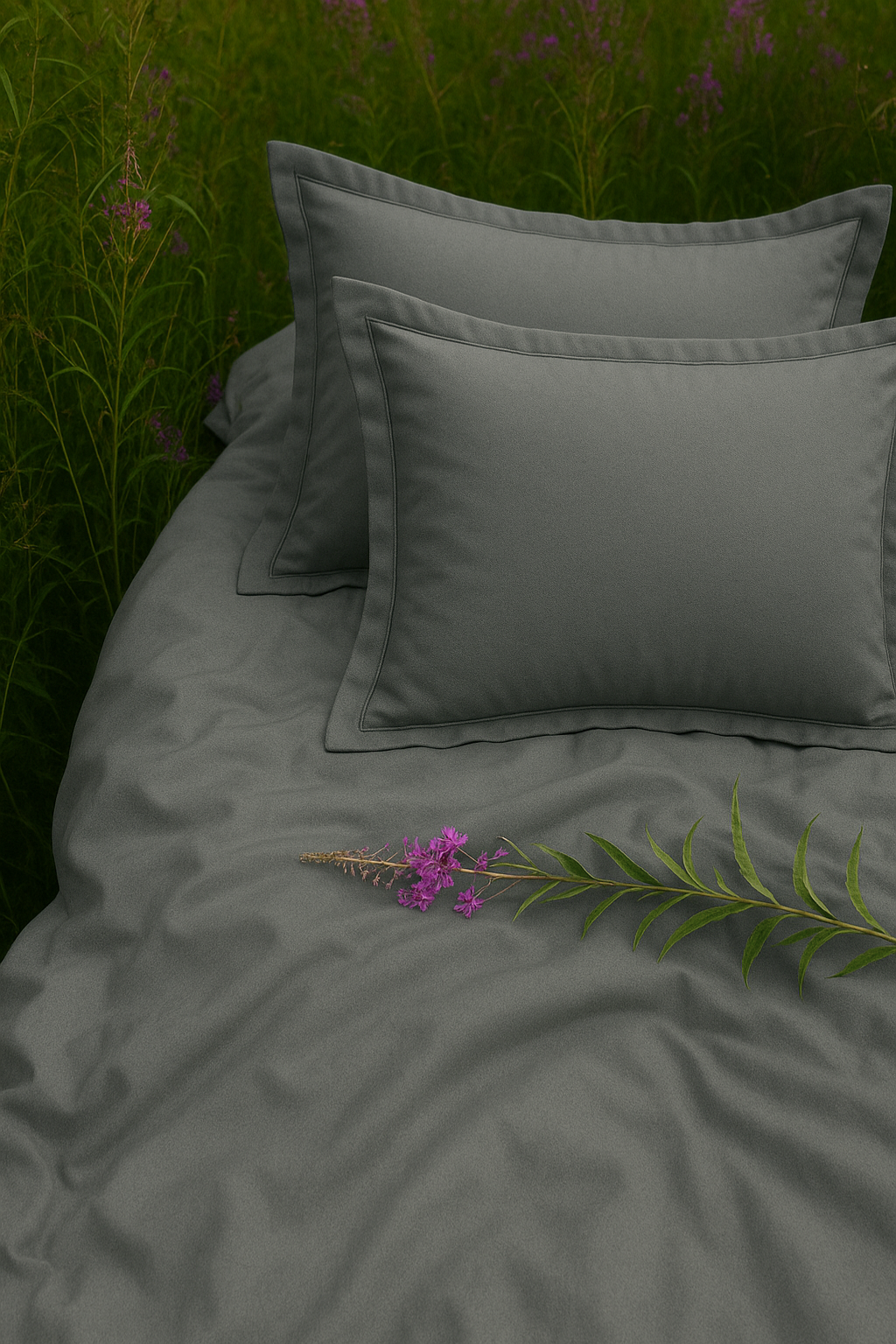 Grey Fitted Bedding set | 400 TC - Image 3