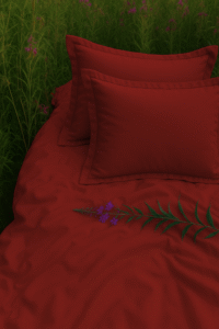 Cherry red solid bed sheet