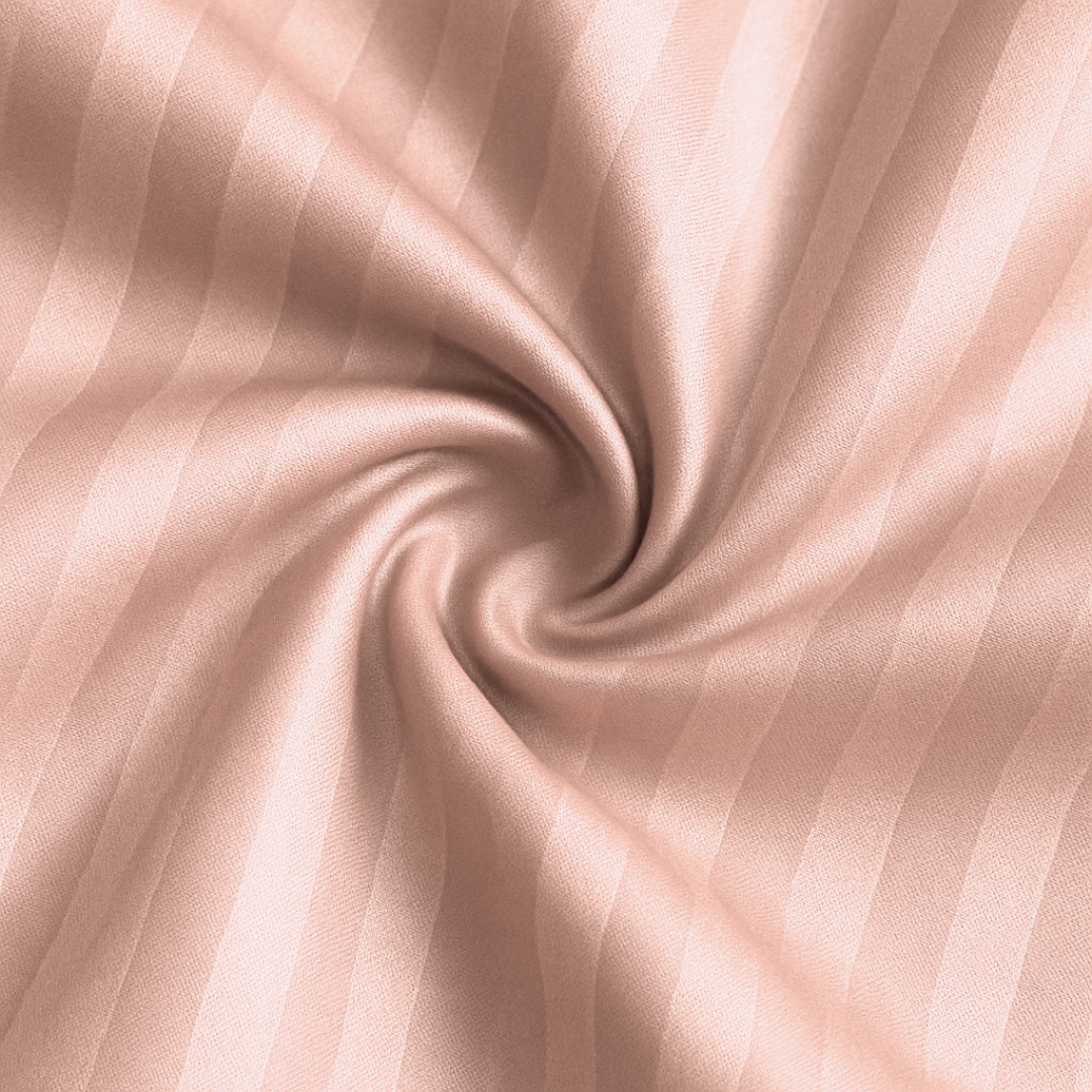 Peach striped 100% Cotton Bedding Set | King Size 108x108 | 600 TC with 2 Pillow Covers - Image 10