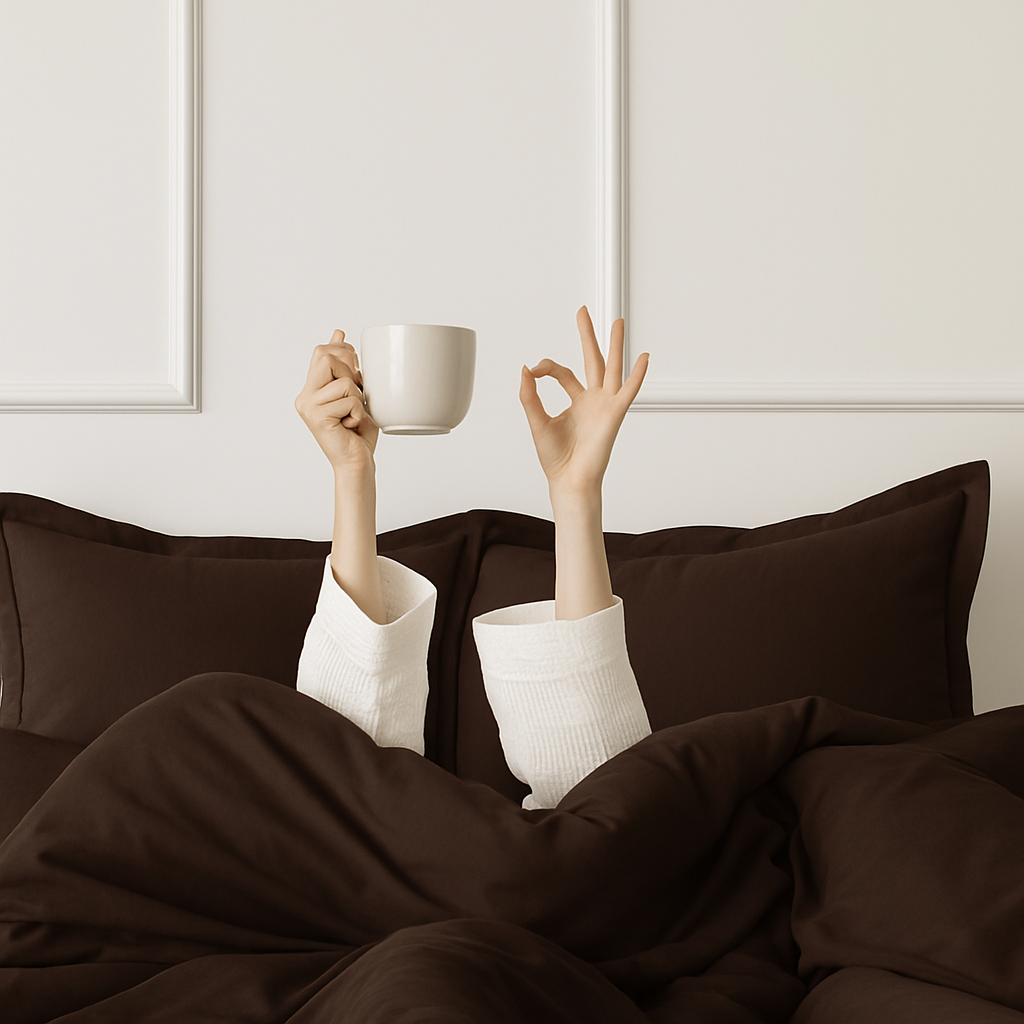 Dark Brown Fitted Bedding set | 700 TC - Image 4