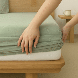 Tea green Fitted Bedding set | 400 TC