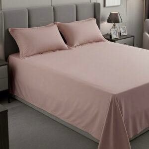Rose Quartz Solid 100% Cotton Bedding Set | 600 TC with 2 Pillow Covers