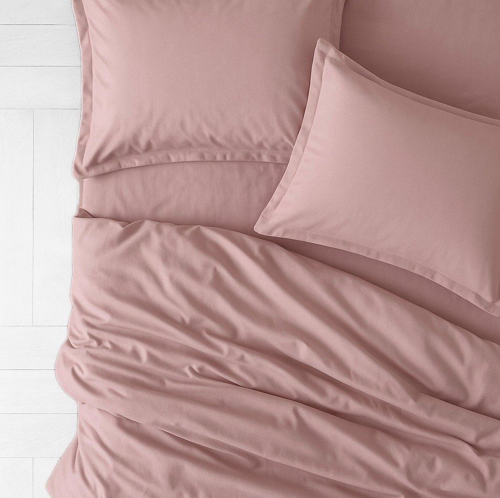 Rose Quartz Solid 100% Cotton Bedding Set | 600 TC with 2 Pillow Covers - Image 6