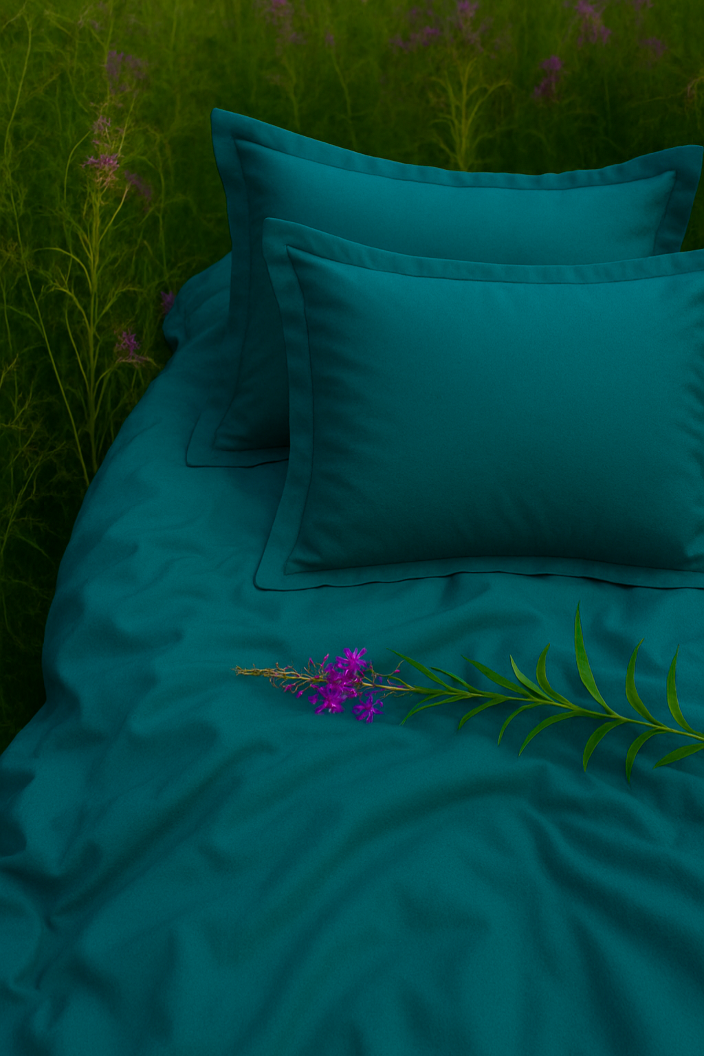 Teal Fitted Bedding set | 400 TC - Image 3