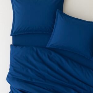 Midnight blue Solid 100% Cotton Bedding Set | 600TC with 2 Pillow Covers