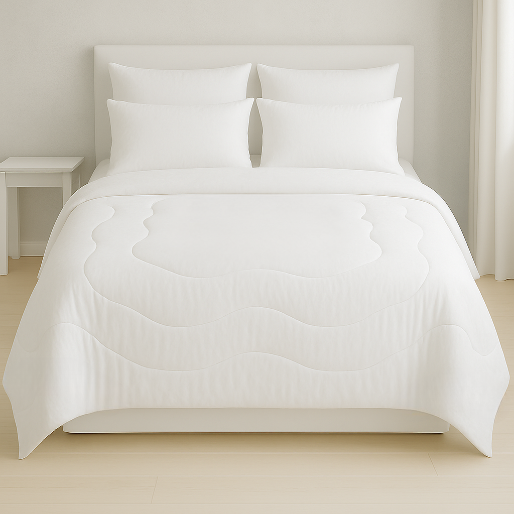 Pure White Wavy Comforter