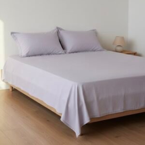 Light Lilac Solid 100% Cotton 400TC Bedding Set | King Size 108x108 with 2 Pillow Covers