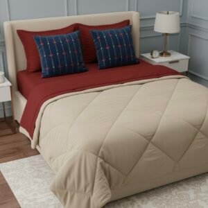 Red 6 pcs Luxury Complete Bedding Set | Bedsheet, Comforter and Cushion Cover