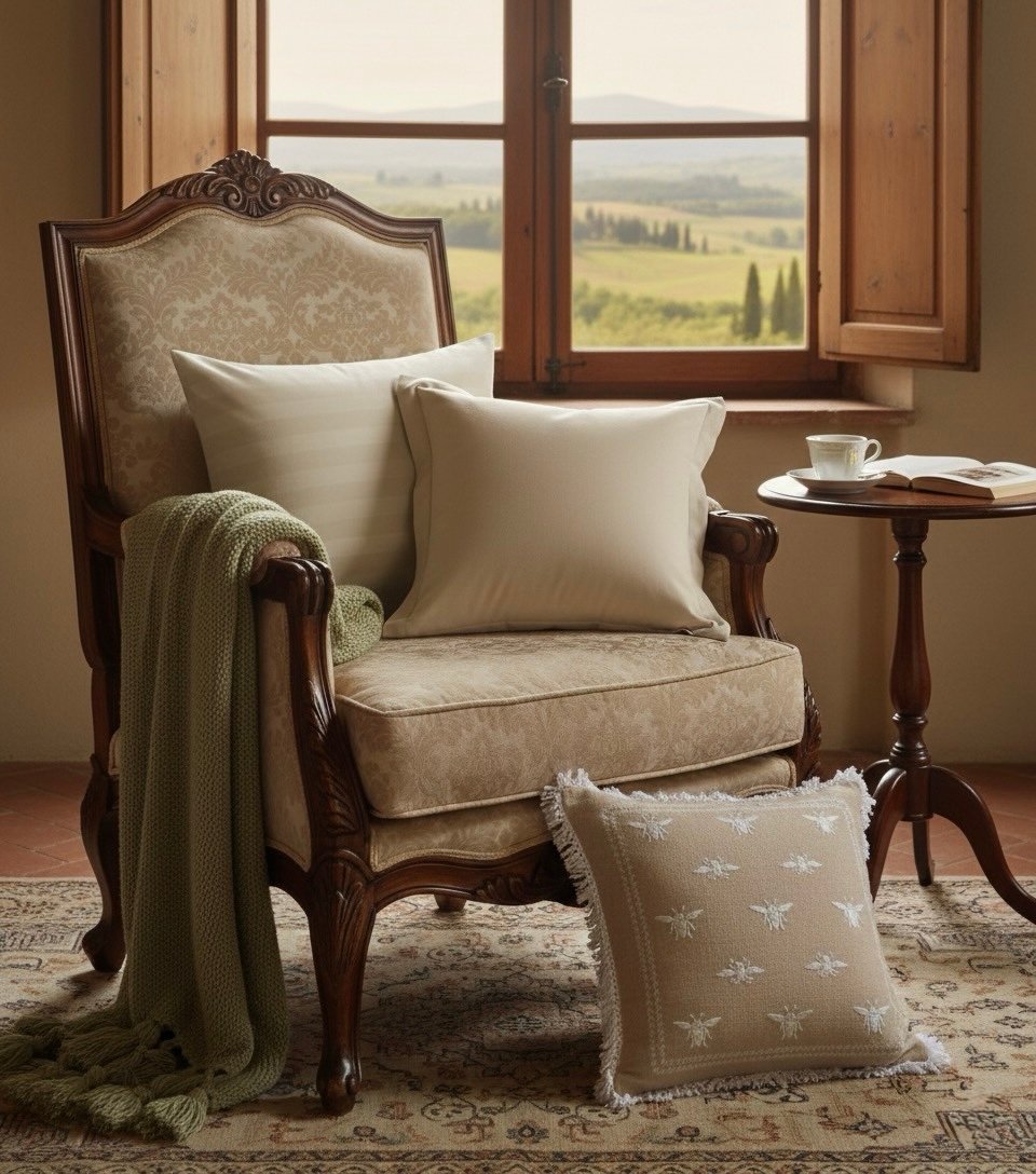 Luxury Honey Bee & Stripe Mix Cushion Cover Set (3-Pack) – Light Beige & Ivory - Image 2