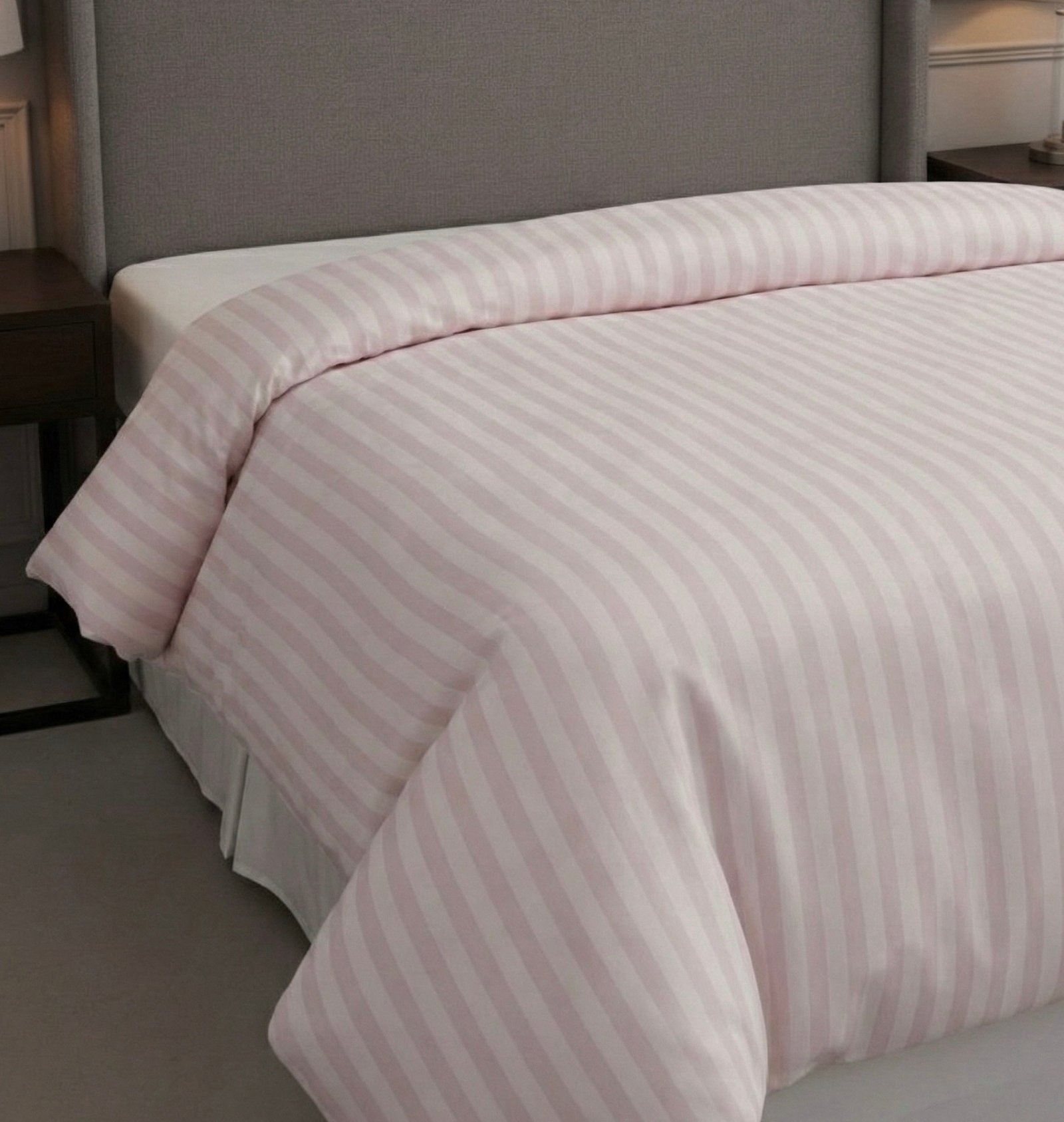 Light pink self striped | Duvet Cover | 400 TC
