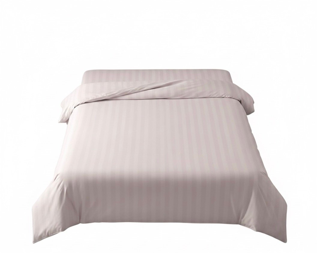 Light pink self striped | Duvet Cover | 400 TC - Image 2