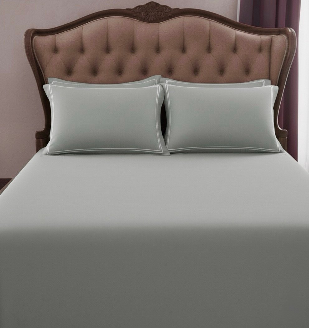 Soothing sea 400 TC Bed Sheet with Double Merrow on 2 Pillow Covers - Image 7