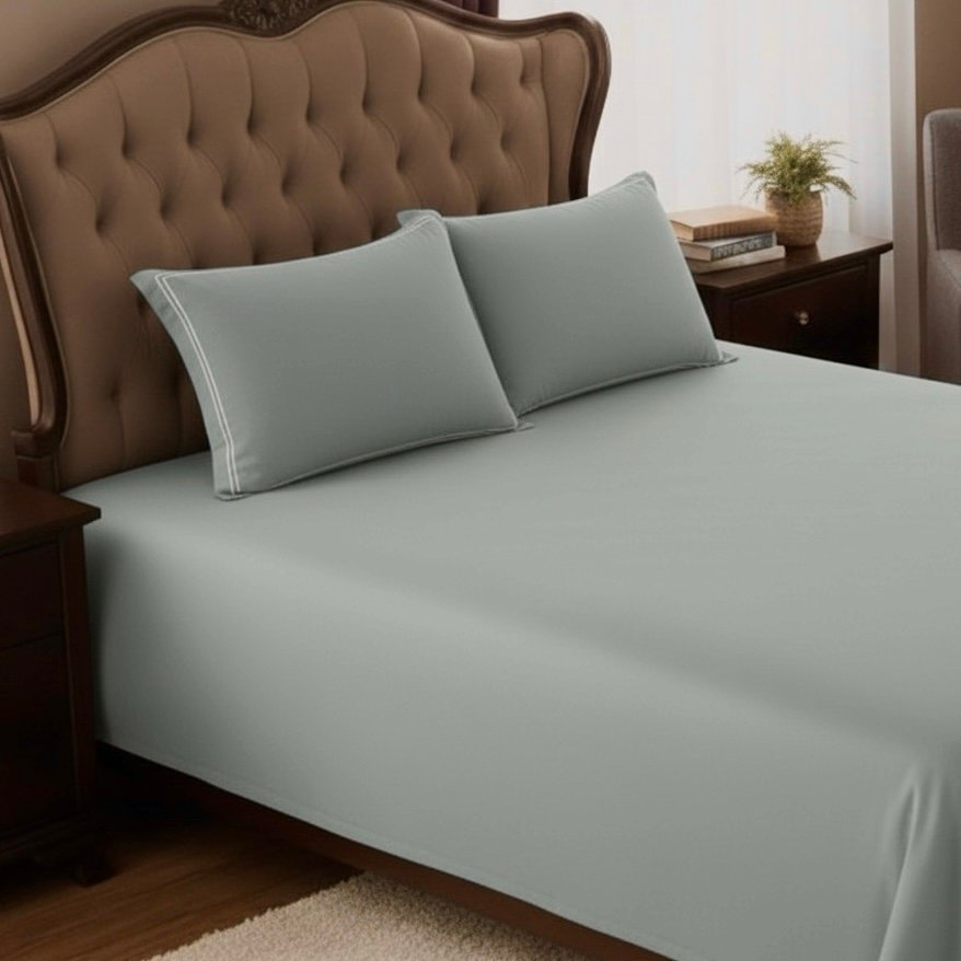 Soothing sea 400 TC Bed Sheet with Double Merrow on 2 Pillow Covers - Image 6