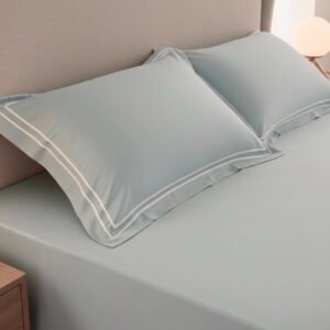 Soothing sea 400 TC Bed Sheet with Double Merrow on 2 Pillow Covers