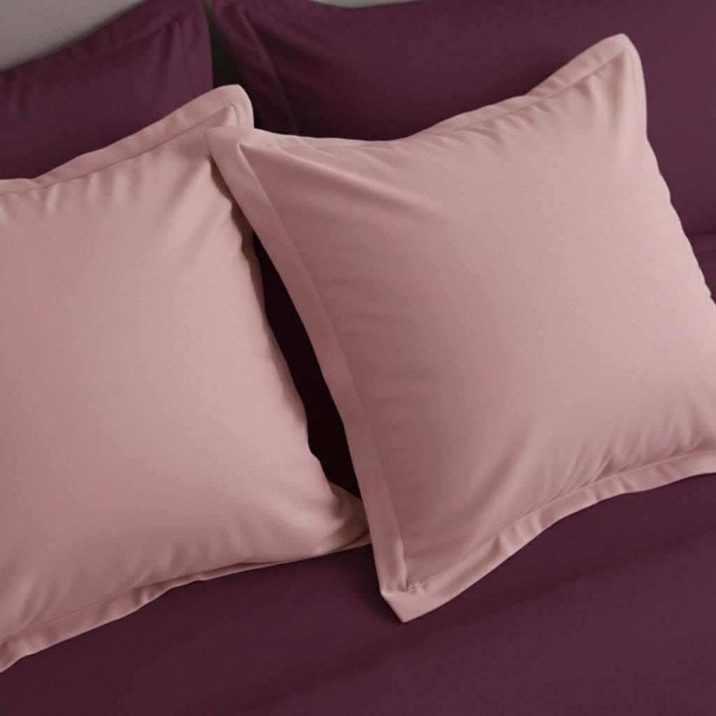 Pink an plum 6 pcs Luxury Complete bedding Set | Bedsheet, Comforter and Cushion Cover - Image 4