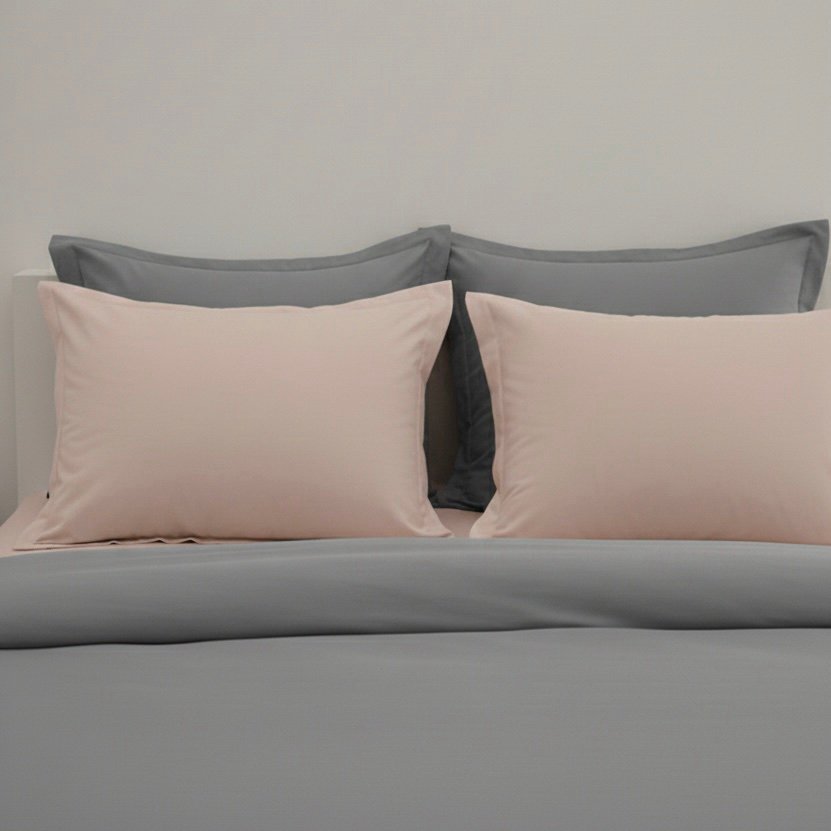 Pink and Grey 6 pcs Luxury Complete bedding Set | Bedsheet, Duvet Cover set - Image 5